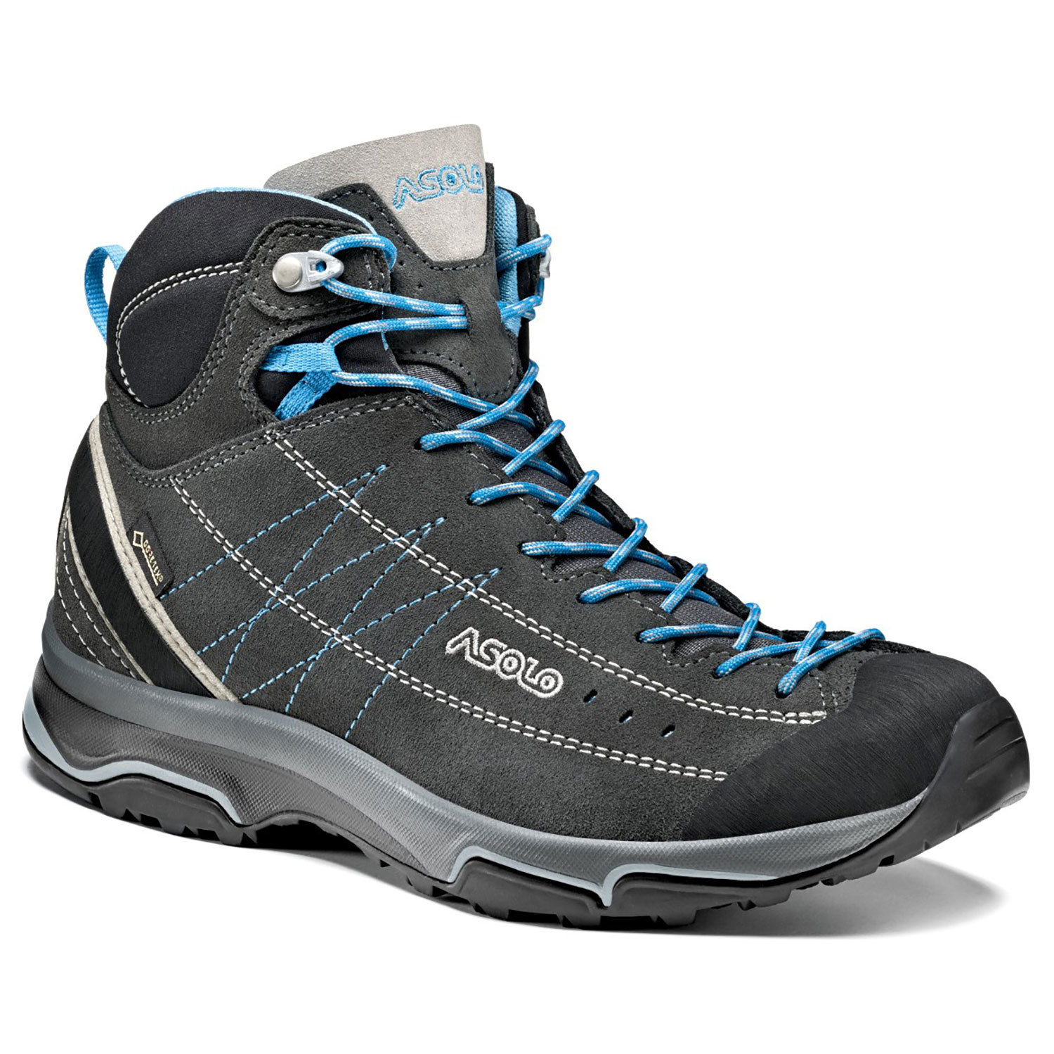 Asolo Womens Nucleon Mid GV, UK 7,5, GRAPHITE/SILVER/CYAN BLUE Asolo Womens Nucleon Mid GV, UK 7,5, GRAPHITE/SILVER/CYAN BLUE