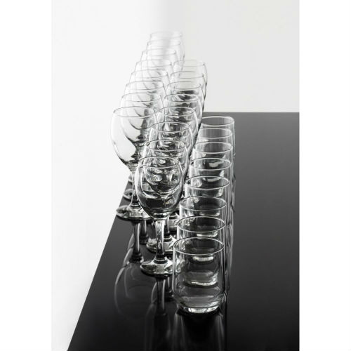 Aida Cafe glas i sæt med rødvinsglas, hvidvinsglas og vandglas 24 dele